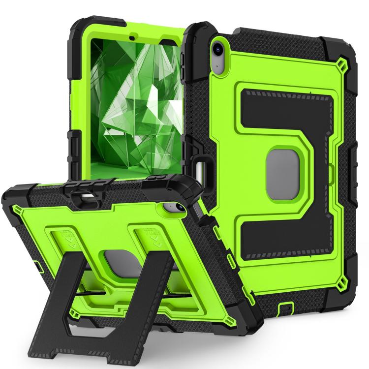 For iPad mini 6 2021 / mini 2024 Big Holder Silicone Hydric PC Tablet Case with Shoulder Strap(Black Olivine) - iPad mini 2024 Cases by buy2fix | Online Shopping UK | buy2fix