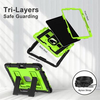 For iPad mini 6 2021 / mini 2024 Big Holder Silicone Hydric PC Tablet Case with Shoulder Strap(Black Olivine) - iPad mini 2024 Cases by buy2fix | Online Shopping UK | buy2fix