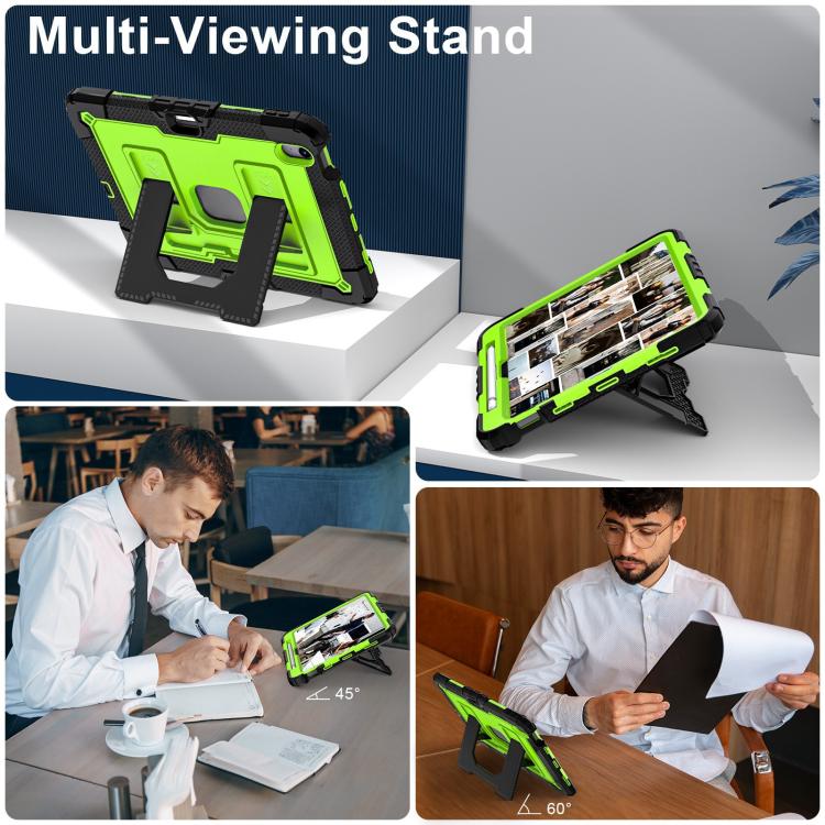 For iPad mini 6 2021 / mini 2024 Big Holder Silicone Hydric PC Tablet Case with Shoulder Strap(Black Olivine) - iPad mini 2024 Cases by buy2fix | Online Shopping UK | buy2fix