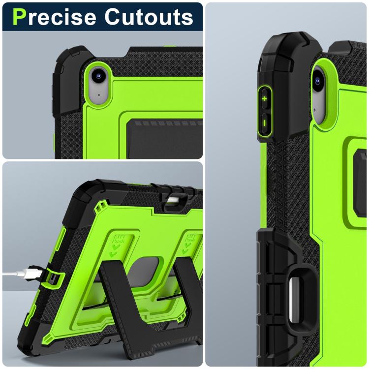 For iPad mini 6 2021 / mini 2024 Big Holder Silicone Hydric PC Tablet Case with Shoulder Strap(Black Olivine) - iPad mini 2024 Cases by buy2fix | Online Shopping UK | buy2fix