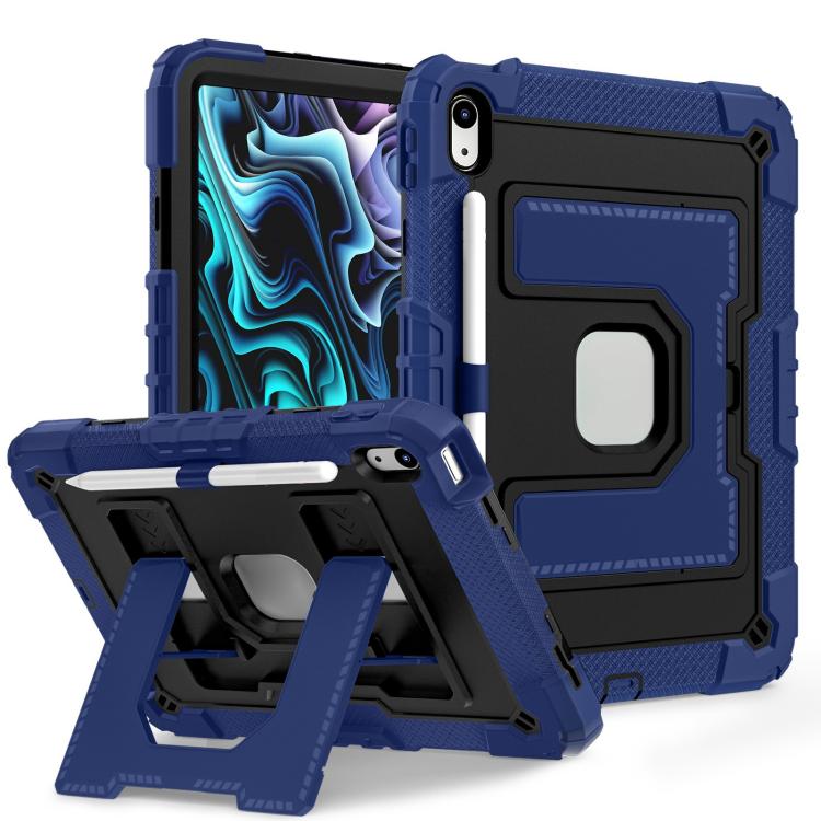 For iPad 2025 / 2022 Big Holder Silicone Hydric PC Tablet Case with Shoulder Strap(Navy Black) - iPad 2025 / 2022 Cases by buy2fix | Online Shopping UK | buy2fix