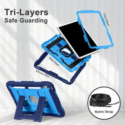 For iPad 2025 / 2022 Big Holder Silicone Hydric PC Tablet Case with Shoulder Strap(Navy Blue Blue) - iPad 2025 / 2022 Cases by buy2fix | Online Shopping UK | buy2fix
