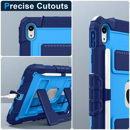 For iPad 2025 / 2022 Big Holder Silicone Hydric PC Tablet Case with Shoulder Strap(Navy Blue Blue) - iPad 2025 / 2022 Cases by buy2fix | Online Shopping UK | buy2fix
