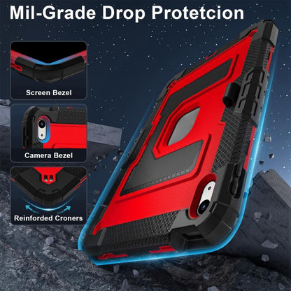 For iPad 2025 / 2022 Big Holder Silicone Hydric PC Tablet Case with Shoulder Strap(Black Red) - iPad 2025 / 2022 Cases by buy2fix | Online Shopping UK | buy2fix