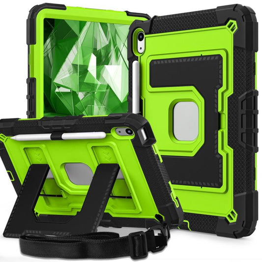 For iPad 2025 / 2022 Big Holder Silicone Hydric PC Tablet Case with Shoulder Strap(Black Olivine) - iPad 2025 / 2022 Cases by buy2fix | Online Shopping UK | buy2fix