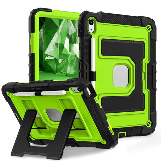 For iPad 2025 / 2022 Big Holder Silicone Hydric PC Tablet Case with Shoulder Strap(Black Olivine) - iPad 2025 / 2022 Cases by buy2fix | Online Shopping UK | buy2fix