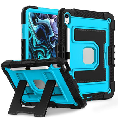 For iPad 2025 / 2022 Big Holder Silicone Hydric PC Tablet Case with Shoulder Strap(Black Blue) - iPad 2025 / 2022 Cases by buy2fix | Online Shopping UK | buy2fix