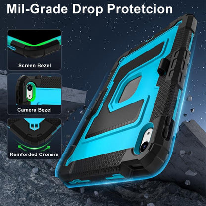 For iPad 2025 / 2022 Big Holder Silicone Hydric PC Tablet Case with Shoulder Strap(Black Blue) - iPad 2025 / 2022 Cases by buy2fix | Online Shopping UK | buy2fix