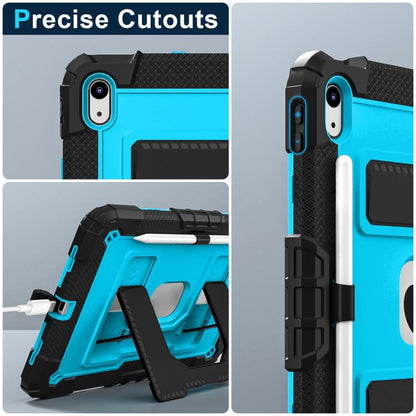 For iPad 2025 / 2022 Big Holder Silicone Hydric PC Tablet Case with Shoulder Strap(Black Blue) - iPad 2025 / 2022 Cases by buy2fix | Online Shopping UK | buy2fix