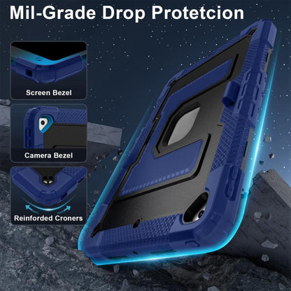 For iPad 10.2 1021 / 10.5 2019 Big Holder Silicone Hydric PC Tablet Case with Shoulder Strap(Navy Black) - iPad 10.2 Cases by buy2fix | Online Shopping UK | buy2fix