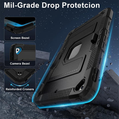 For iPad 10.2 1021 / 10.5 2019 Big Holder Silicone Hydric PC Tablet Case with Shoulder Strap(Black) - iPad 10.2 Cases by buy2fix | Online Shopping UK | buy2fix