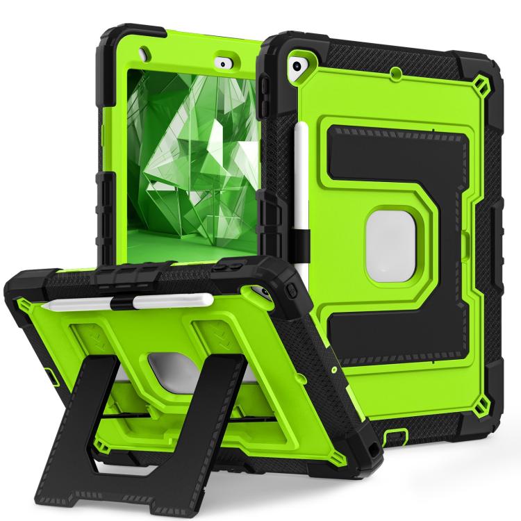 For iPad 10.2 1021 / 10.5 2019 Big Holder Silicone Hydric PC Tablet Case with Shoulder Strap(Black Olivine) - iPad 10.2 Cases by buy2fix | Online Shopping UK | buy2fix