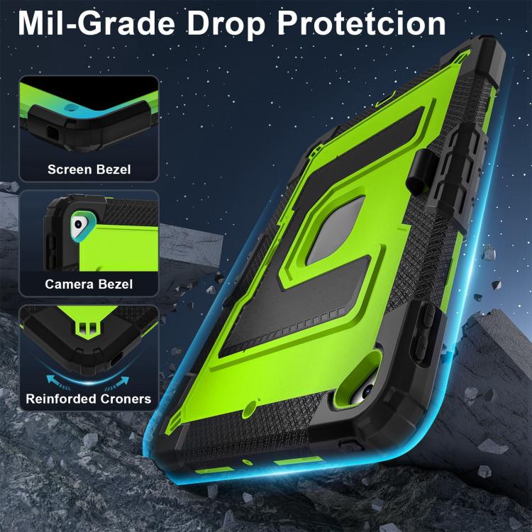 For iPad 10.2 1021 / 10.5 2019 Big Holder Silicone Hydric PC Tablet Case with Shoulder Strap(Black Olivine) - iPad 10.2 Cases by buy2fix | Online Shopping UK | buy2fix