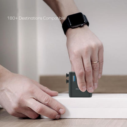 MOMAX UA23 1-World 2 4-Port Mini Universal Travel GaN Charger 100W with Dual AC(Titanium) - Plug Adaptor by MOMAX | Online Shopping UK | buy2fix