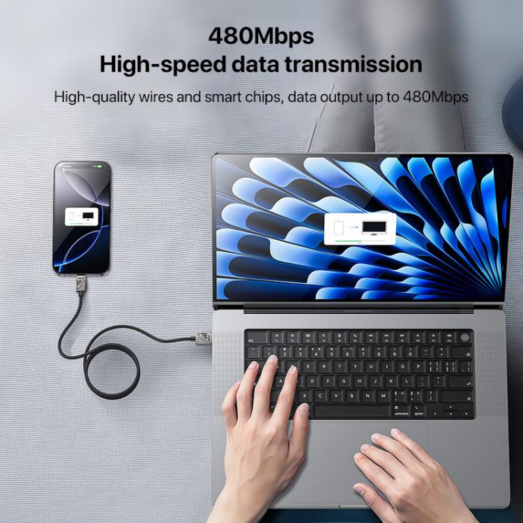 Yesido CA135C 18W 3A USB to USB-C / Type-C Zinc Alloy Data Cable, Length:1.2m(Black) - USB-C & Type-C Cable by Yesido | Online Shopping UK | buy2fix