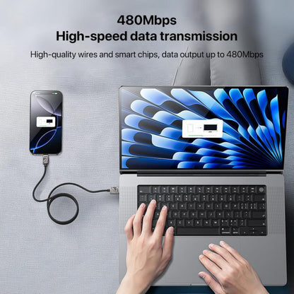 Yesido CA135C 18W 3A USB to USB-C / Type-C Zinc Alloy Data Cable, Length:1.2m(Black) - USB-C & Type-C Cable by Yesido | Online Shopping UK | buy2fix