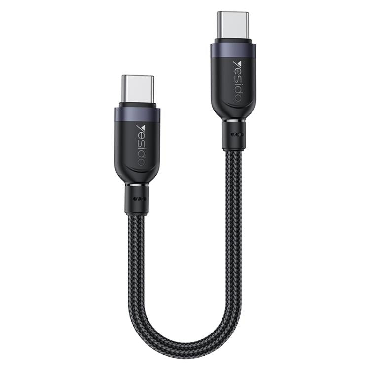 Yesido CA188 60W 3A USB-C / Type-C to Type-C Charging Data Cable, Length:0.3m(Black) - USB-C & Type-C Cable by Yesido | Online Shopping UK | buy2fix