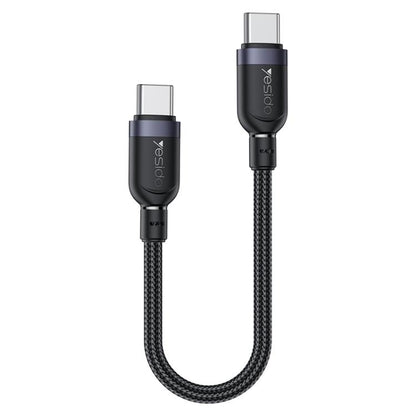 Yesido CA188 60W 3A USB-C / Type-C to Type-C Charging Data Cable, Length:0.3m(Black) - USB-C & Type-C Cable by Yesido | Online Shopping UK | buy2fix