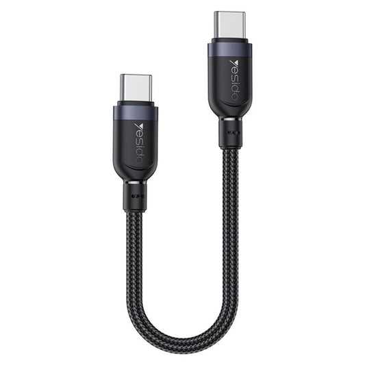 Yesido CA188 60W 3A USB-C / Type-C to Type-C Charging Data Cable, Length:0.3m(Black) - USB-C & Type-C Cable by Yesido | Online Shopping UK | buy2fix