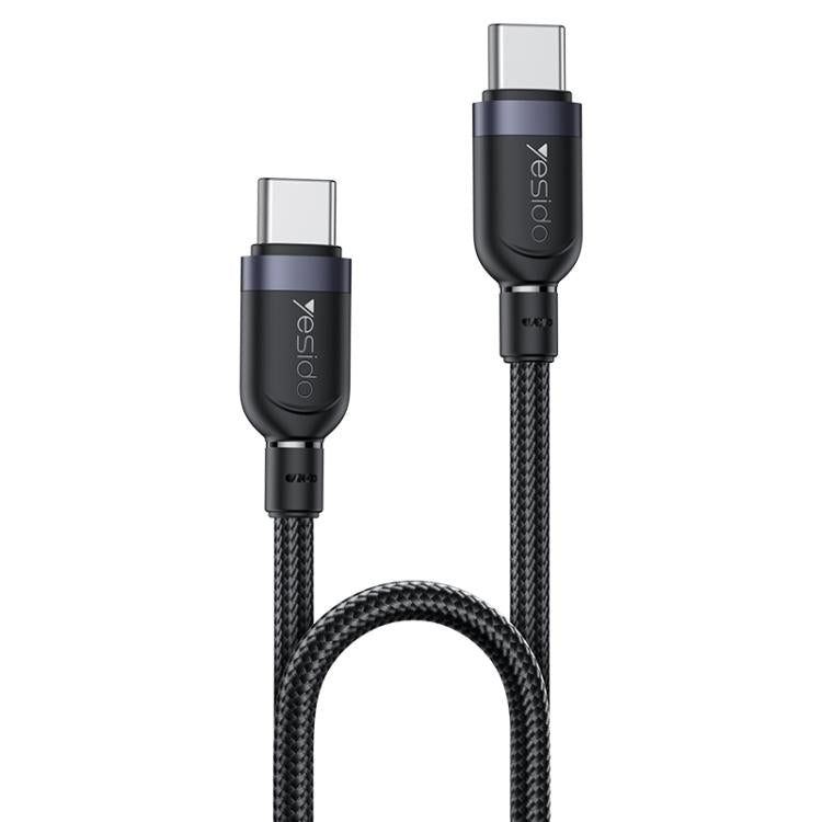 Yesido CA190 60W 3A USB-C / Type-C to Type-C Charging Data Cable, Length:1.2m(Black) - USB-C & Type-C Cable by Yesido | Online Shopping UK | buy2fix