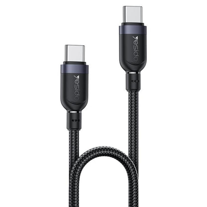 Yesido CA190 60W 3A USB-C / Type-C to Type-C Charging Data Cable, Length:1.2m(Black) - USB-C & Type-C Cable by Yesido | Online Shopping UK | buy2fix