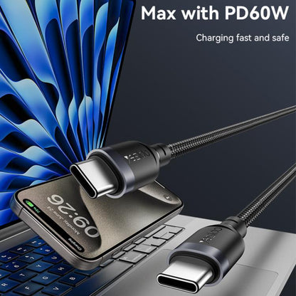 Yesido CA194 60W 3A USB-C / Type-C to Type-C Charging Data Cable, Length:3m(Black) - USB-C & Type-C Cable by Yesido | Online Shopping UK | buy2fix