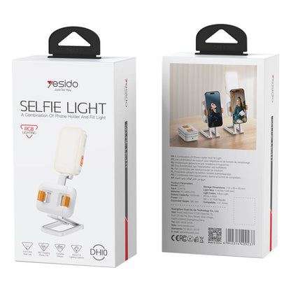 Yesido DH10 Fill Light Selfie Stick Phone Live Broadcast Holder(White) - Desktop Holder by Yesido | Online Shopping UK | buy2fix