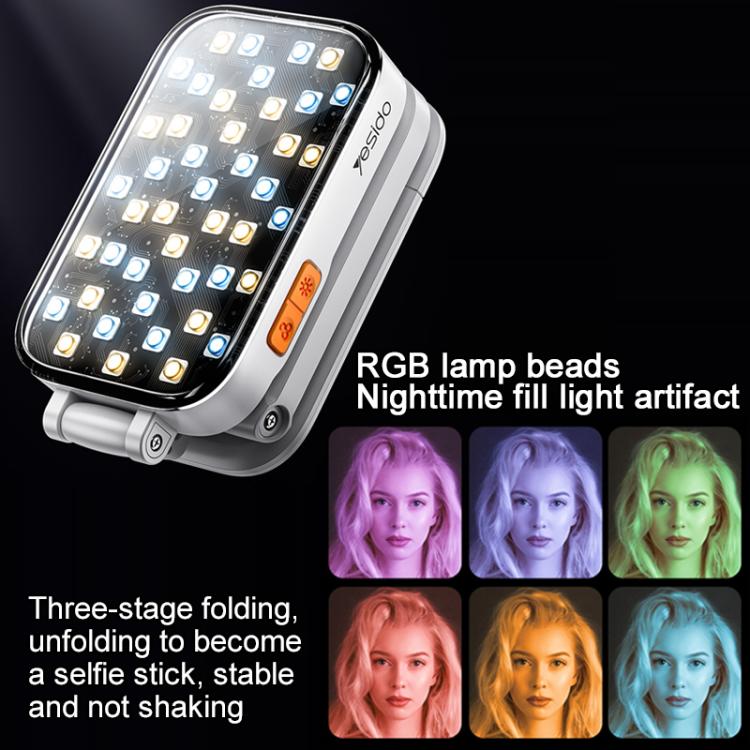 Yesido DH10 Fill Light Selfie Stick Phone Live Broadcast Holder(White) - Desktop Holder by Yesido | Online Shopping UK | buy2fix