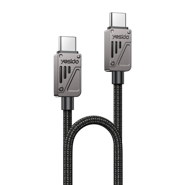 Yesido CA196 60W 3A USB-C / Type-C to Type-C Zinc Alloy Data Cable, Length:1.2m(Black) - USB-C & Type-C Cable by Yesido | Online Shopping UK | buy2fix
