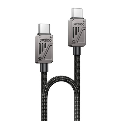 Yesido CA196 60W 3A USB-C / Type-C to Type-C Zinc Alloy Data Cable, Length:1.2m(Black) - USB-C & Type-C Cable by Yesido | Online Shopping UK | buy2fix