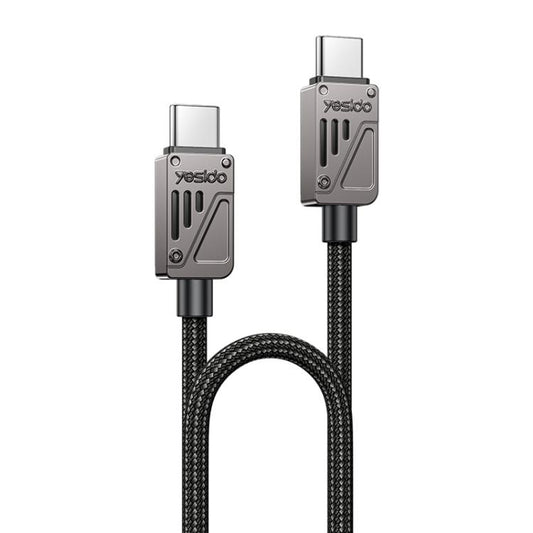 Yesido CA196 60W 3A USB-C / Type-C to Type-C Zinc Alloy Data Cable, Length:1.2m(Black) - USB-C & Type-C Cable by Yesido | Online Shopping UK | buy2fix