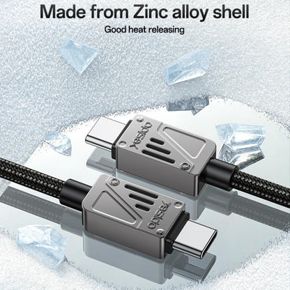 Yesido CA196 60W 3A USB-C / Type-C to Type-C Zinc Alloy Data Cable, Length:1.2m(Black) - USB-C & Type-C Cable by Yesido | Online Shopping UK | buy2fix