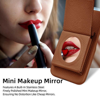 For iPhone 16 Litchi Texture Vertical Card Bag Holder Phone Case with Long Lanyard(Brown) - iPhone 16 Cases by buy2fix | Online Shopping UK | buy2fix