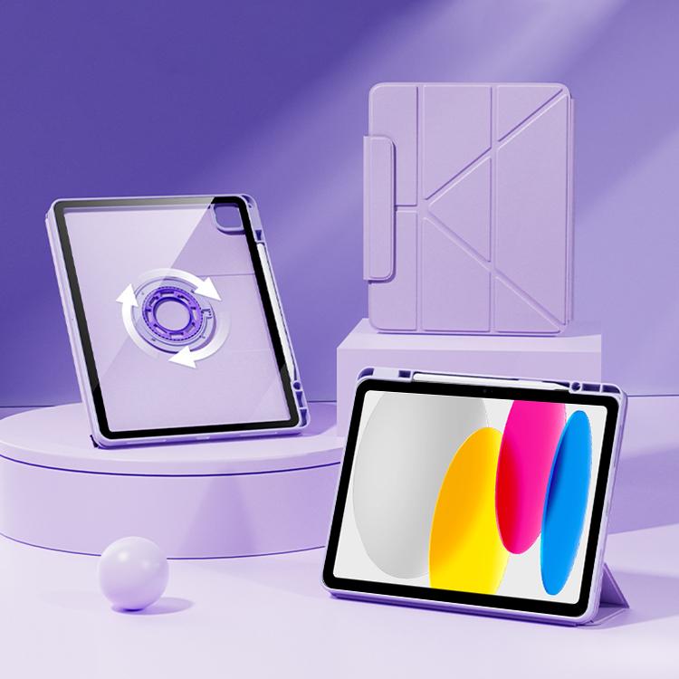 For iPad 2025 / 2022 Relieve Stress Rotatable Y-Fold Leather Tablet Case(Purple) - iPad 2025 / 2022 Cases by buy2fix | Online Shopping UK | buy2fix