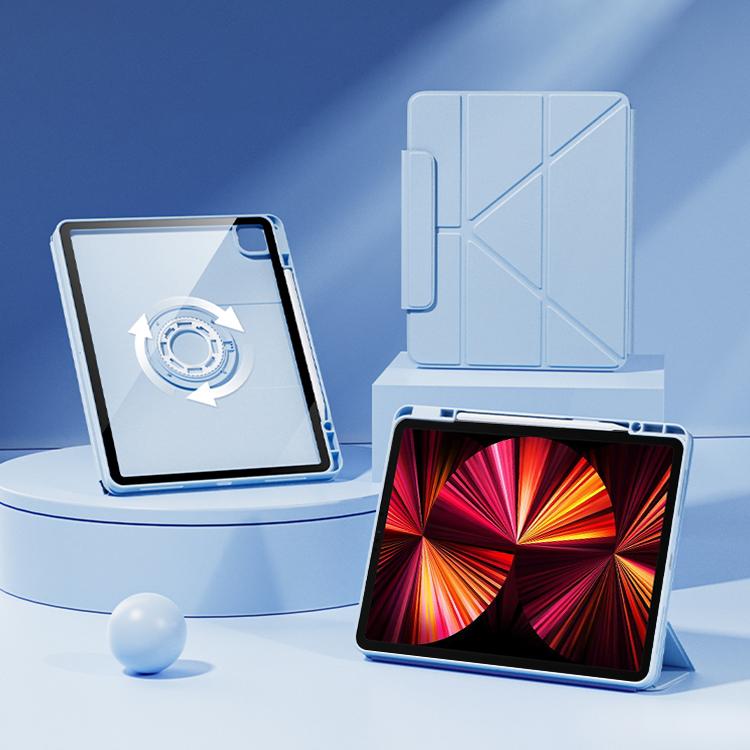 For iPad Pro 11 2022 / 2021 / 2020 Relieve Stress Rotatable Y-Fold Leather Tablet Case(Blue) - iPad Pro 11 (2022/2021) Cases by buy2fix | Online Shopping UK | buy2fix