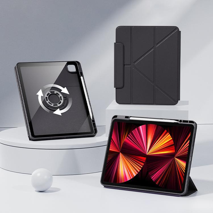 For iPad Pro 11 2022 / 2021 / 2020 Relieve Stress Rotatable Y-Fold Leather Tablet Case(Black) - iPad Pro 11 (2022/2021) Cases by buy2fix | Online Shopping UK | buy2fix