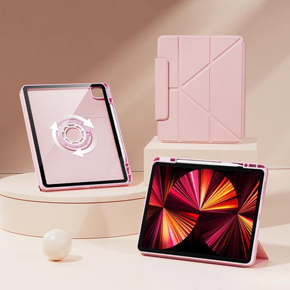 For iPad Pro 11 2022 / 2021 / 2020 Relieve Stress Rotatable Y-Fold Leather Tablet Case(Pink) - iPad Pro 11 (2022/2021) Cases by buy2fix | Online Shopping UK | buy2fix
