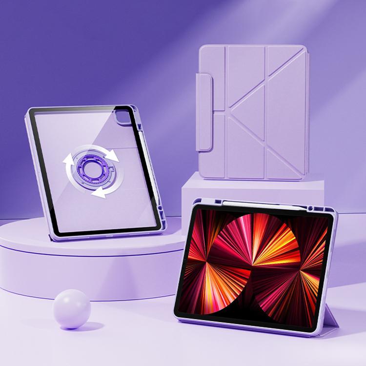 For iPad Pro 11 2022 / 2021 / 2020 Relieve Stress Rotatable Y-Fold Leather Tablet Case(Purple) - iPad Pro 11 (2022/2021) Cases by buy2fix | Online Shopping UK | buy2fix