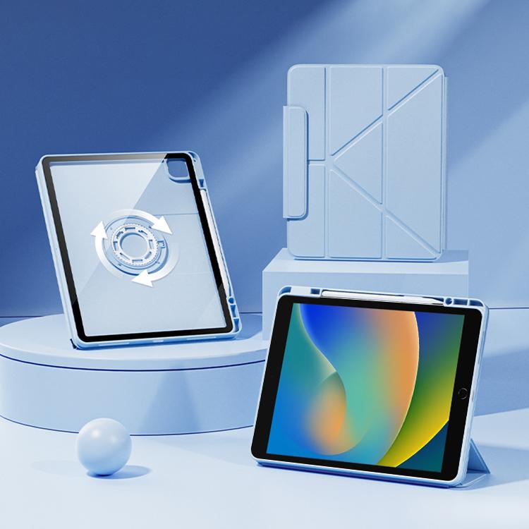 For iPad 10.2 2021 / 2020 / 2019 Relieve Stress Rotatable Y-Fold Leather Tablet Case(Blue) - iPad 10.2 Cases by buy2fix | Online Shopping UK | buy2fix