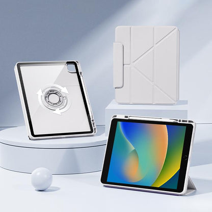 For iPad 10.2 2021 / 2020 / 2019 Relieve Stress Rotatable Y-Fold Leather Tablet Case(Grey) - iPad 10.2 Cases by buy2fix | Online Shopping UK | buy2fix