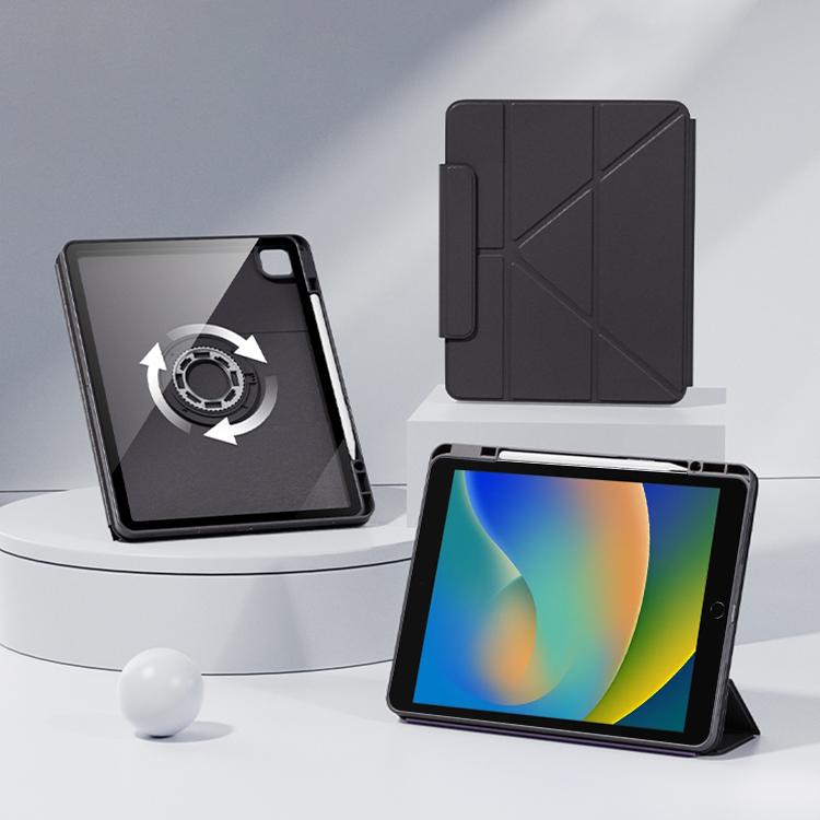 For iPad 10.2 2021 / 2020 / 2019 Relieve Stress Rotatable Y-Fold Leather Tablet Case(Black) - iPad 10.2 Cases by buy2fix | Online Shopping UK | buy2fix