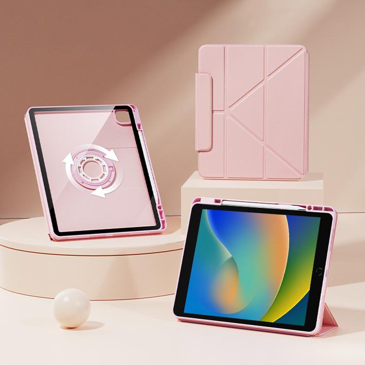 For iPad 10.2 2021 / 2020 / 2019 Relieve Stress Rotatable Y-Fold Leather Tablet Case(Pink) - iPad 10.2 Cases by buy2fix | Online Shopping UK | buy2fix