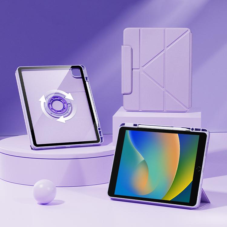 For iPad 10.2 2021 / 2020 / 2019 Relieve Stress Rotatable Y-Fold Leather Tablet Case(Purple) - iPad 10.2 Cases by buy2fix | Online Shopping UK | buy2fix