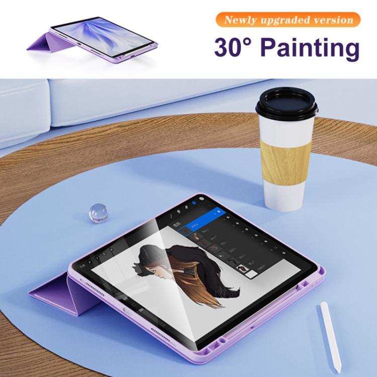 For iPad Air 13 2025 / 2024 / Pro 12.9 Relieve Stress Rotatable Y-Fold Leather Tablet Case(Blue) - iPad Air 13 2025 / 2024 Cases by buy2fix | Online Shopping UK | buy2fix