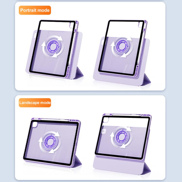 For iPad Pro 13 2024 Relieve Stress Rotatable Y-Fold Leather Tablet Case(Purple) - iPad Pro 13 2024 Cases by buy2fix | Online Shopping UK | buy2fix