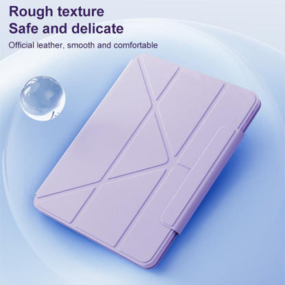 For iPad 10.2 2021 / 2020 / 2019 Relieve Stress Rotatable Y-Fold Leather Tablet Case(Purple) - iPad 10.2 Cases by buy2fix | Online Shopping UK | buy2fix