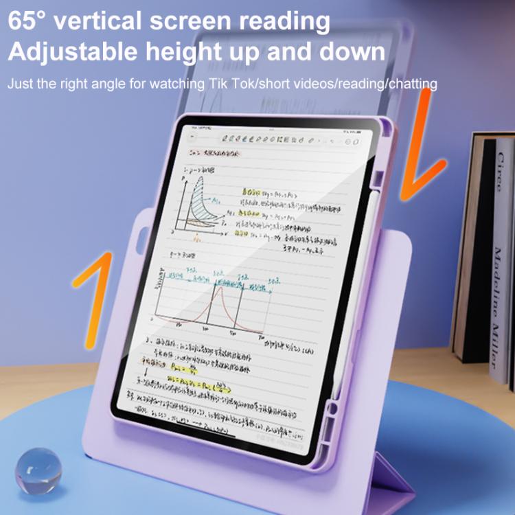 For iPad 10.2 2021 / 2020 / 2019 Relieve Stress Rotatable Y-Fold Leather Tablet Case(Purple) - iPad 10.2 Cases by buy2fix | Online Shopping UK | buy2fix