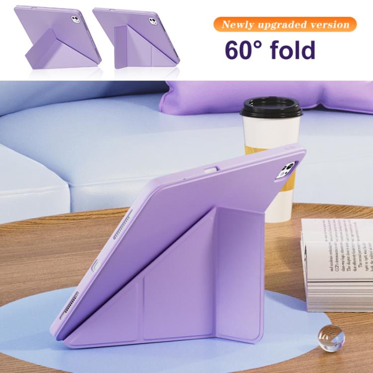 For iPad 2025 / 2022 Relieve Stress Rotatable Y-Fold Leather Tablet Case(Purple) - iPad 2025 / 2022 Cases by buy2fix | Online Shopping UK | buy2fix