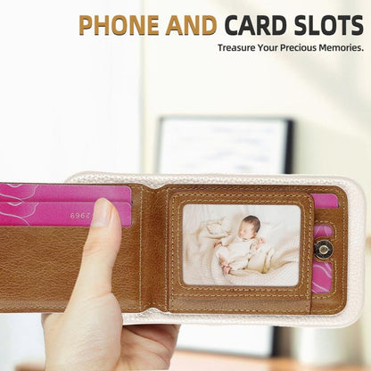 For iPhone 13 Pro Litchi Texture Leather Ring Card Bag Holder Phone Case(White) - iPhone 13 Pro Cases by buy2fix | Online Shopping UK | buy2fix