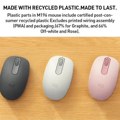 Logitech M196 1000DPI Bluetooth Wireless Mouse(Rose Pink) - Wireless Mice by Logitech | Online Shopping UK | buy2fix